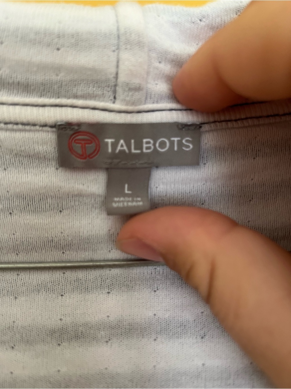 Talbots White & Navy Striped Zip Hoodie - Picture 5 of 5